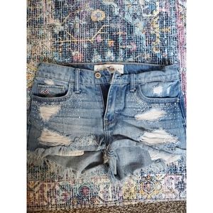 Rhinestone jean shorts